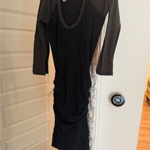 James Perse Black Bodycon Long Sleeve Dress